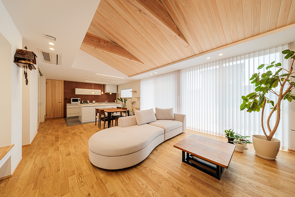 漆喰と無垢材に包まれた住まい